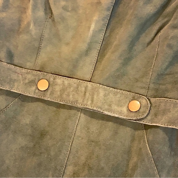 Rachel Zoe Olive Green Goat Suede ‘Seine’ Belted Dress ASO Meghan Markle Size 2 - Picture 13 of 16